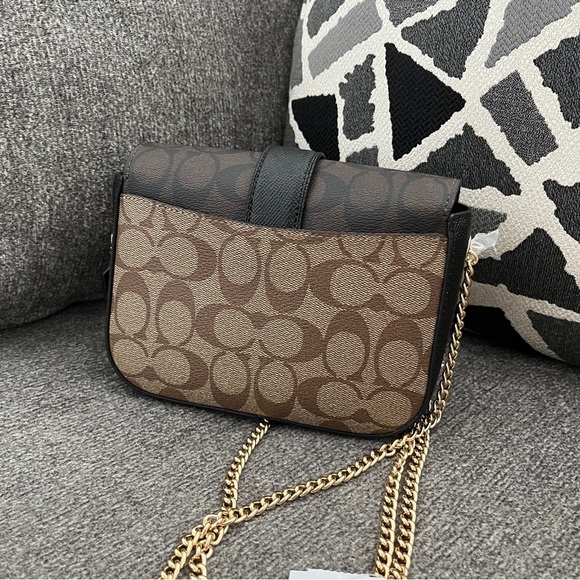 NWT COACH C7013 Gemma Crossbody In Blocked Signature Canvas With Star Buckle - Picture 7 of 16